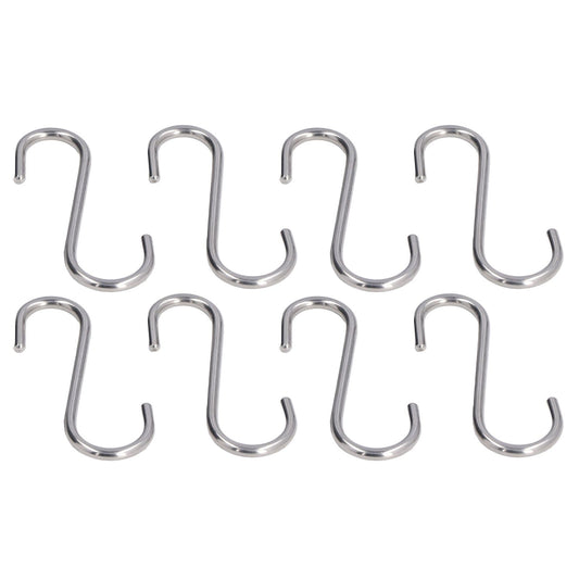 8PCS S Hook Rustproof Stainless Steel S Hooks Heavy Duty Simple Style Overstriking Portable S Kitchen Hook V1294-YM0523-3117220069311
