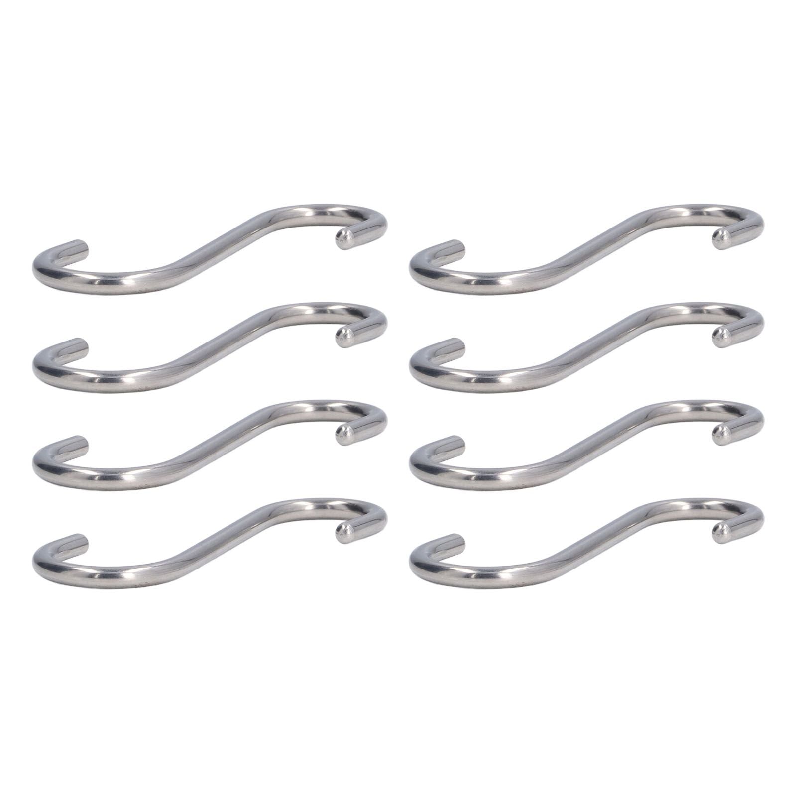 8PCS S Hook Rustproof Stainless Steel S Hooks Heavy Duty Simple Style Overstriking Portable S Kitchen Hook V1294-YM0523-3117220069311