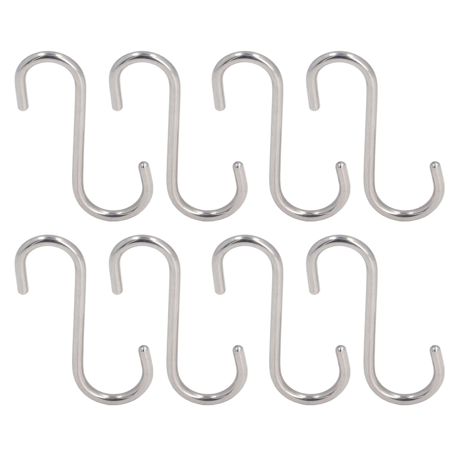8PCS S Hook Rustproof Stainless Steel S Hooks Heavy Duty Simple Style Overstriking Portable S Kitchen Hook V1294-YM0523-3117220069311