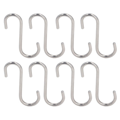 8PCS S Hook Rustproof Stainless Steel S Hooks Heavy Duty Simple Style Overstriking Portable S Kitchen Hook V1294-YM0523-3117220069311