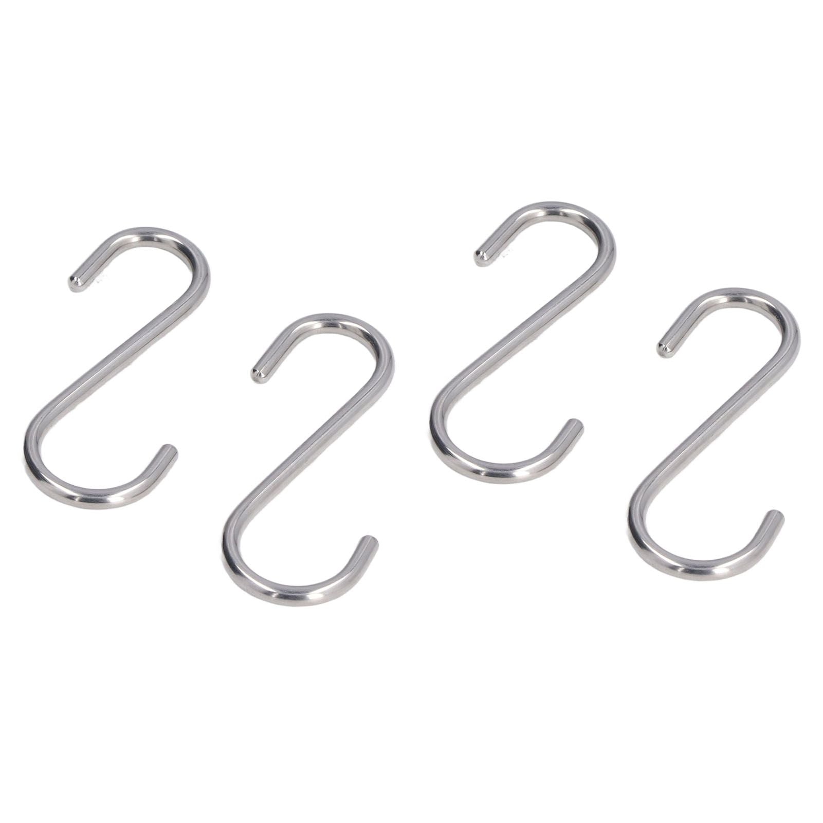 8PCS S Hook Rustproof Stainless Steel S Hooks Heavy Duty Simple Style Overstriking Portable S Kitchen Hook V1294-YM0523-3117220069311