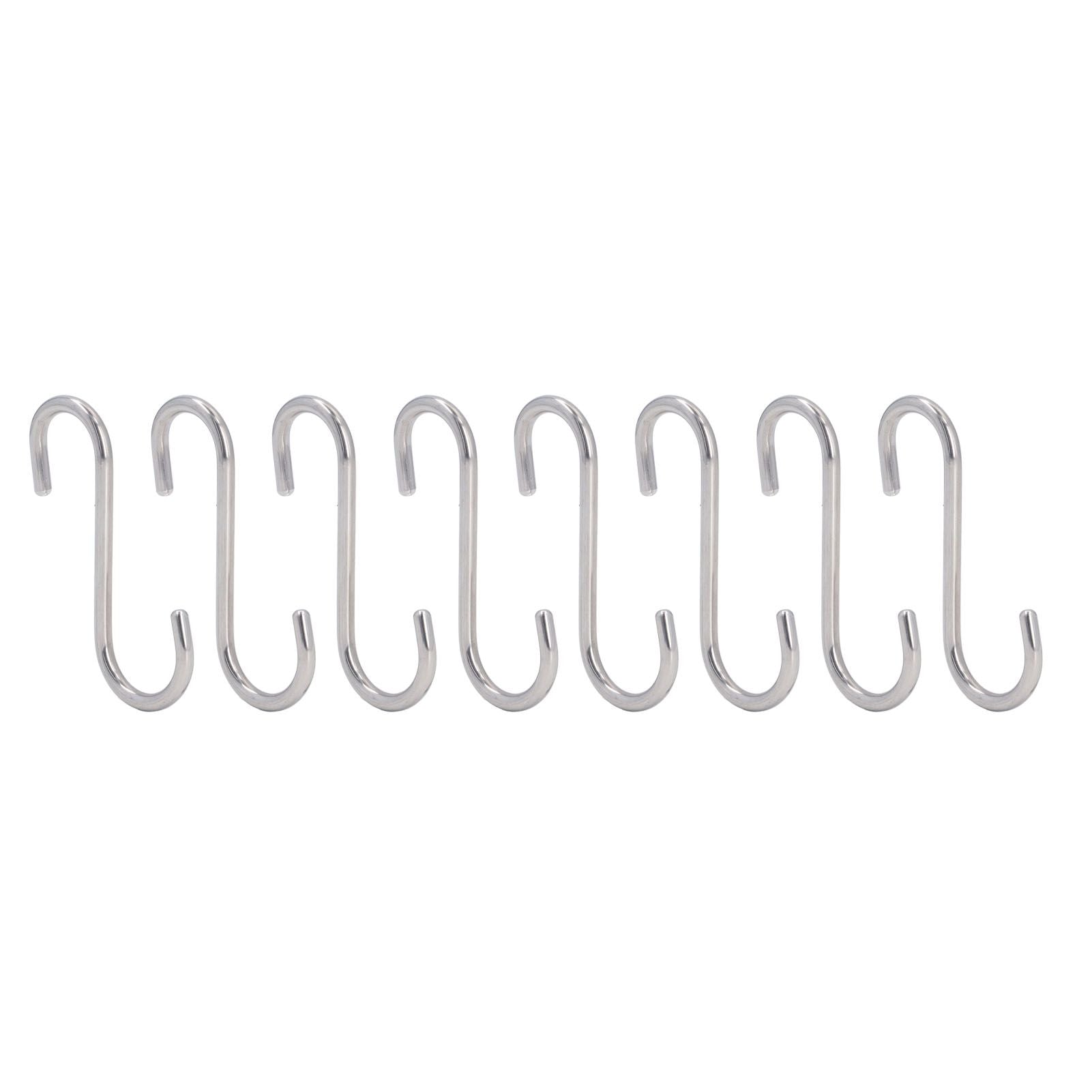 8PCS S Hook Rustproof Stainless Steel S Hooks Heavy Duty Simple Style Overstriking Portable S Kitchen Hook V1294-YM0523-3117220069311