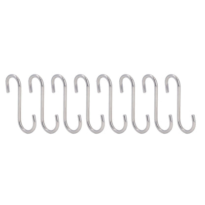 8PCS S Hook Rustproof Stainless Steel S Hooks Heavy Duty Simple Style Overstriking Portable S Kitchen Hook V1294-YM0523-3117220069311