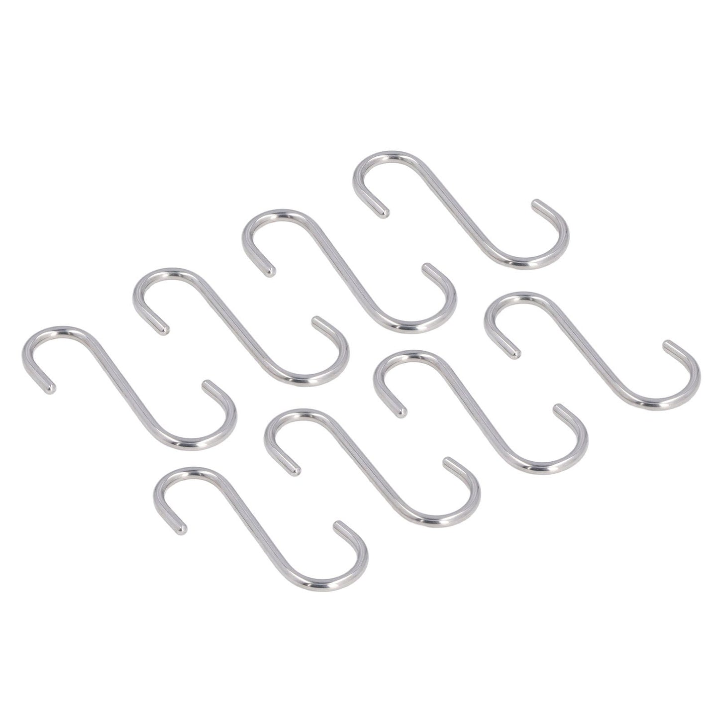 8PCS S Hook Rustproof Stainless Steel S Hooks Heavy Duty Simple Style Overstriking Portable S Kitchen Hook V1294-YM0523-3117220069311