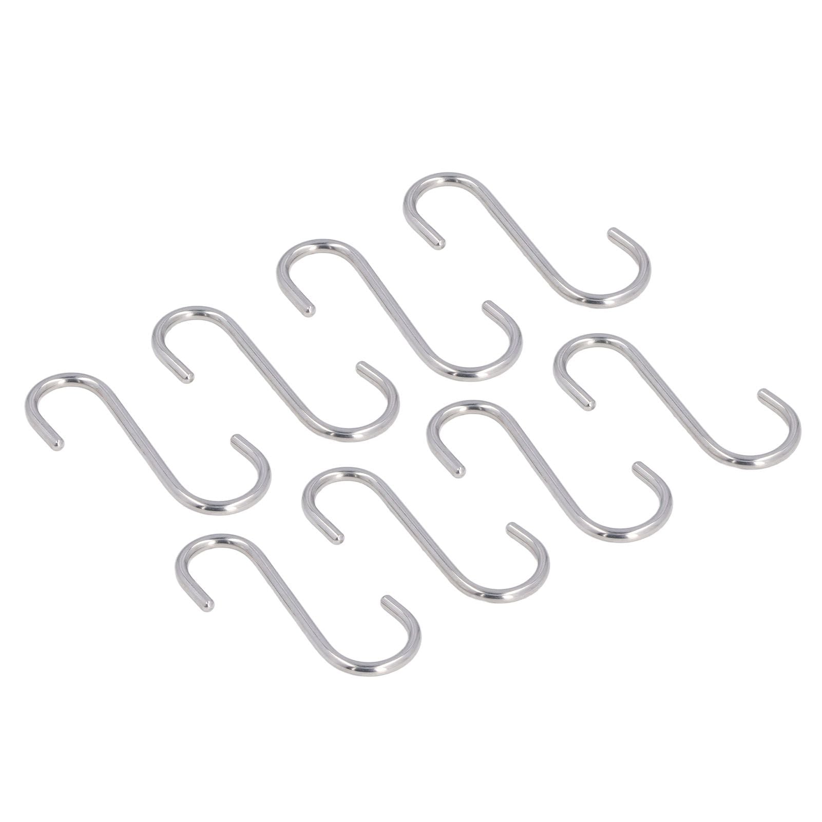 8PCS S Hook Rustproof Stainless Steel S Hooks Heavy Duty Simple Style Overstriking Portable S Kitchen Hook V1294-YM0523-3117220069311