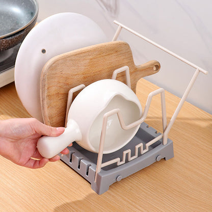 Pot Lid Holder Durable PP Space Saving Stable Nonslip Base Wide Application Cutting Board Organizer Type B V1294-YM0523-3117220069612