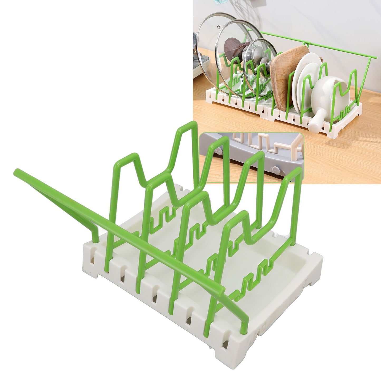Pot Lid Holder Durable PP Space Saving Stable Nonslip Base Wide Application Cutting Board Organizer Type C V1294-YM0523-3117220069613