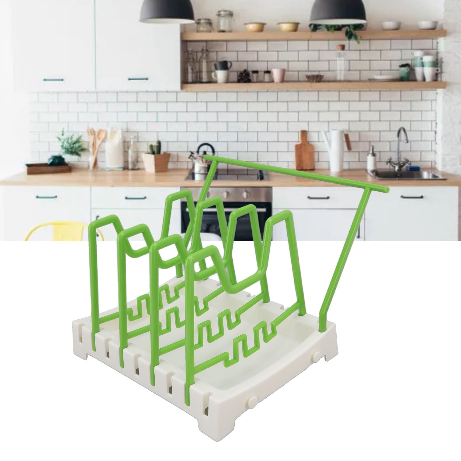 Pot Lid Holder Durable PP Space Saving Stable Nonslip Base Wide Application Cutting Board Organizer Type C V1294-YM0523-3117220069613