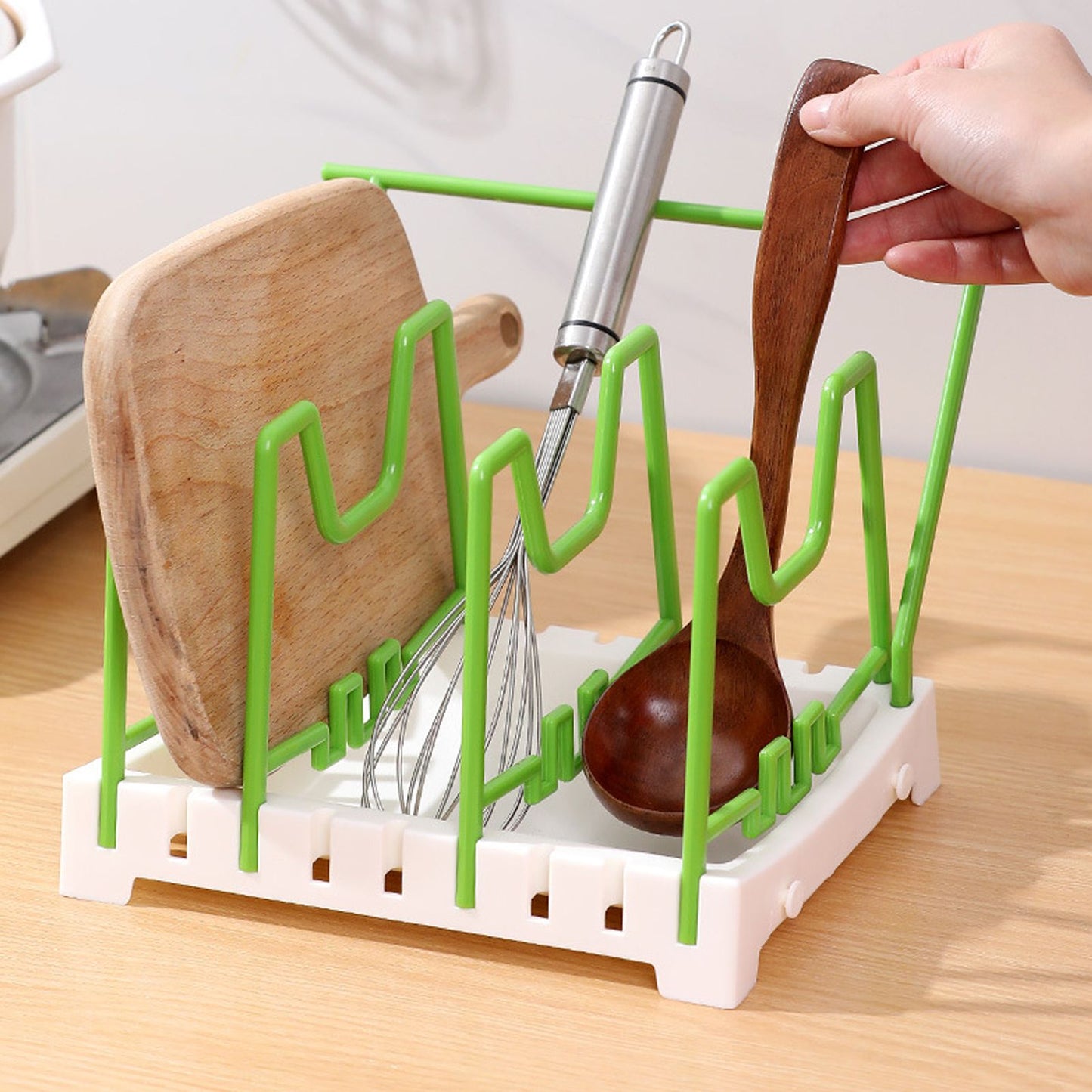 Pot Lid Holder Durable PP Space Saving Stable Nonslip Base Wide Application Cutting Board Organizer Type C V1294-YM0523-3117220069613