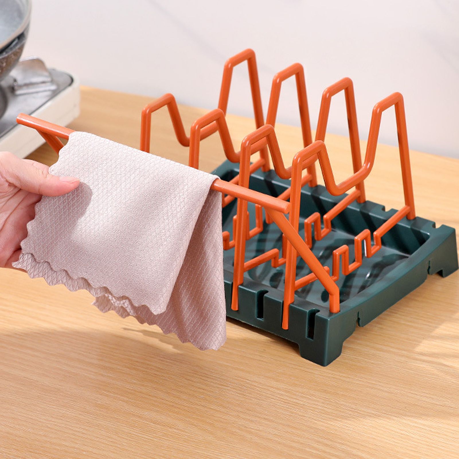 Pot Lid Holder Durable PP Space Saving Stable Nonslip Base Wide Application Cutting Board Organizer Type D V1294-YM0523-3117220069614