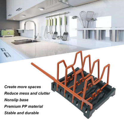 Pot Lid Holder Durable PP Space Saving Stable Nonslip Base Wide Application Cutting Board Organizer Type D V1294-YM0523-3117220069614