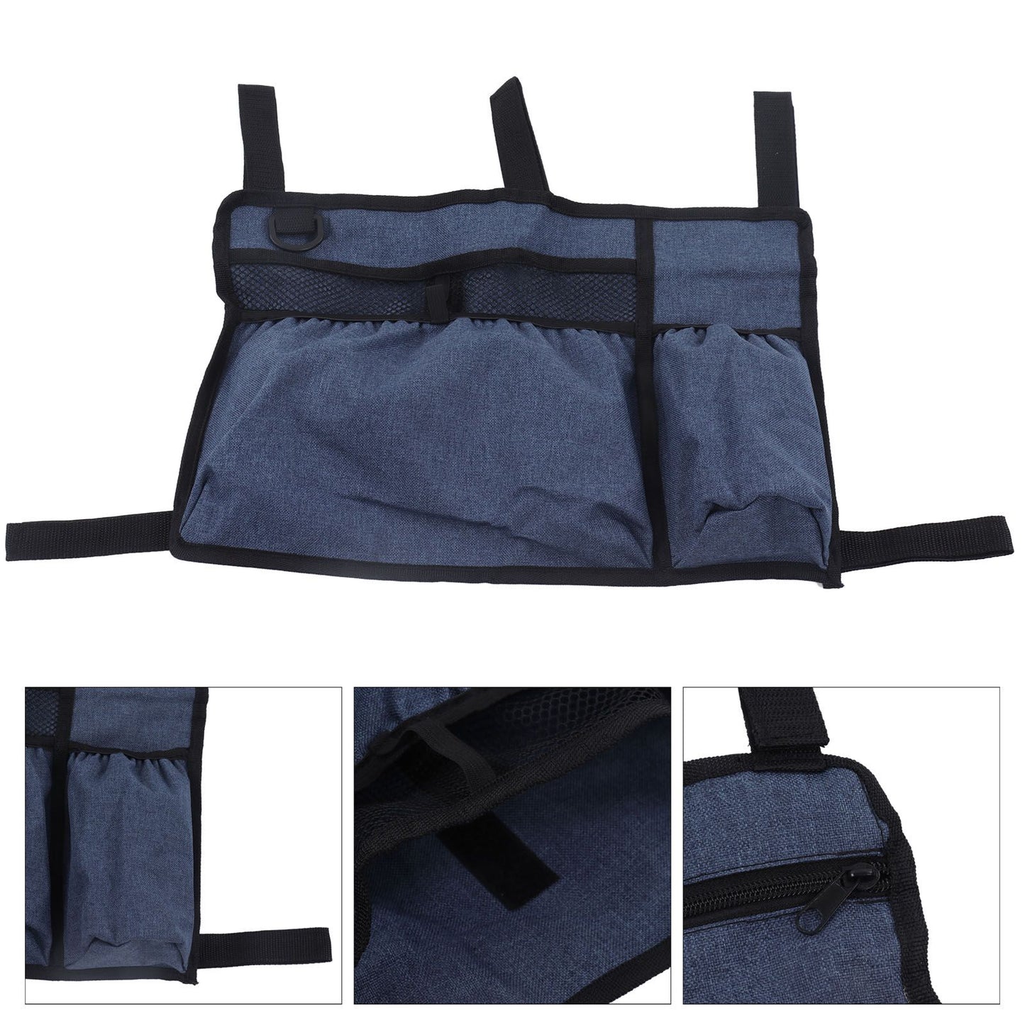 Multi Pocket Oxford Cloth Walker Storage Bag Wheelchair Side Hanging Storage Bag Walker Basket Bag Blue V1294-YM0523-3117220070511