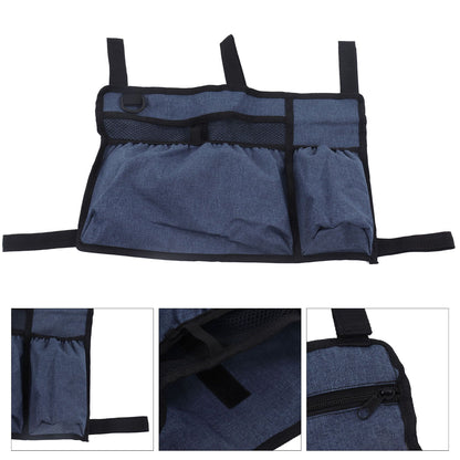 Multi Pocket Oxford Cloth Walker Storage Bag Wheelchair Side Hanging Storage Bag Walker Basket Bag Blue V1294-YM0523-3117220070511