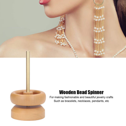 Bead Spinner Manual Rotatable Fast Wooden DIY Bead Making Device for Jewelry Crafts V1294-YM0523-3117220071611