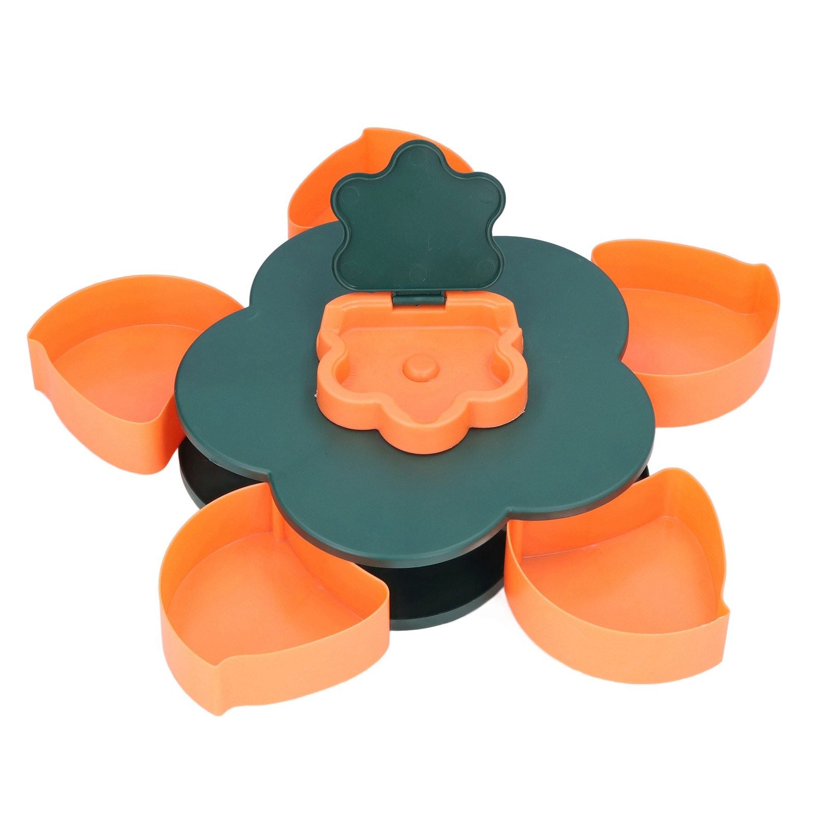 Snack Serving Tray Multifunction Large Capacity Flower Shape Nut Candy Serving Container for Home Monolayer V1294-YM0523-3117220072111