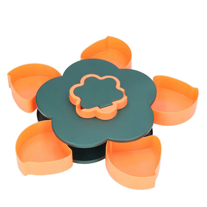 Snack Serving Tray Multifunction Large Capacity Flower Shape Nut Candy Serving Container for Home Monolayer V1294-YM0523-3117220072111