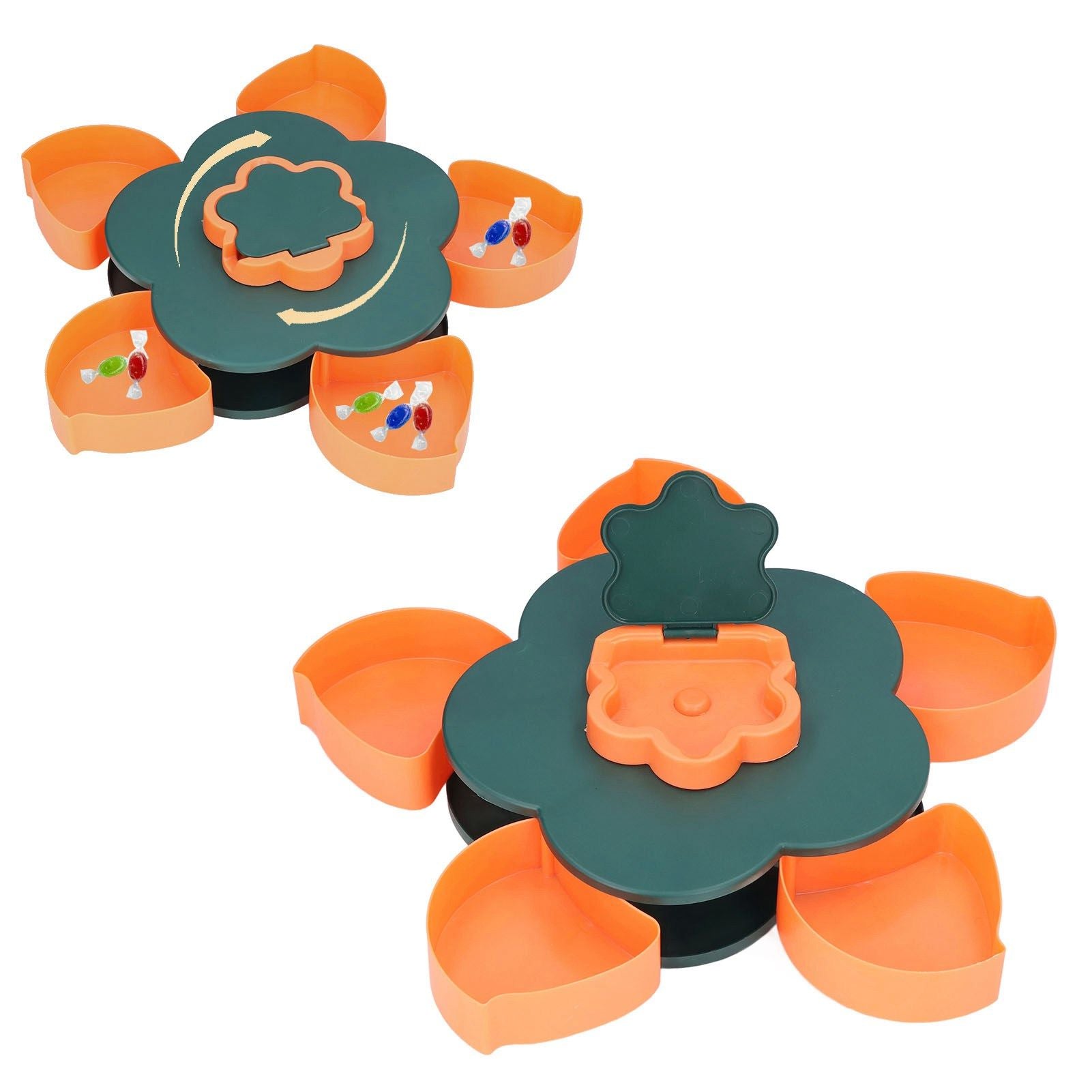 Snack Serving Tray Multifunction Large Capacity Flower Shape Nut Candy Serving Container for Home Monolayer V1294-YM0523-3117220072111