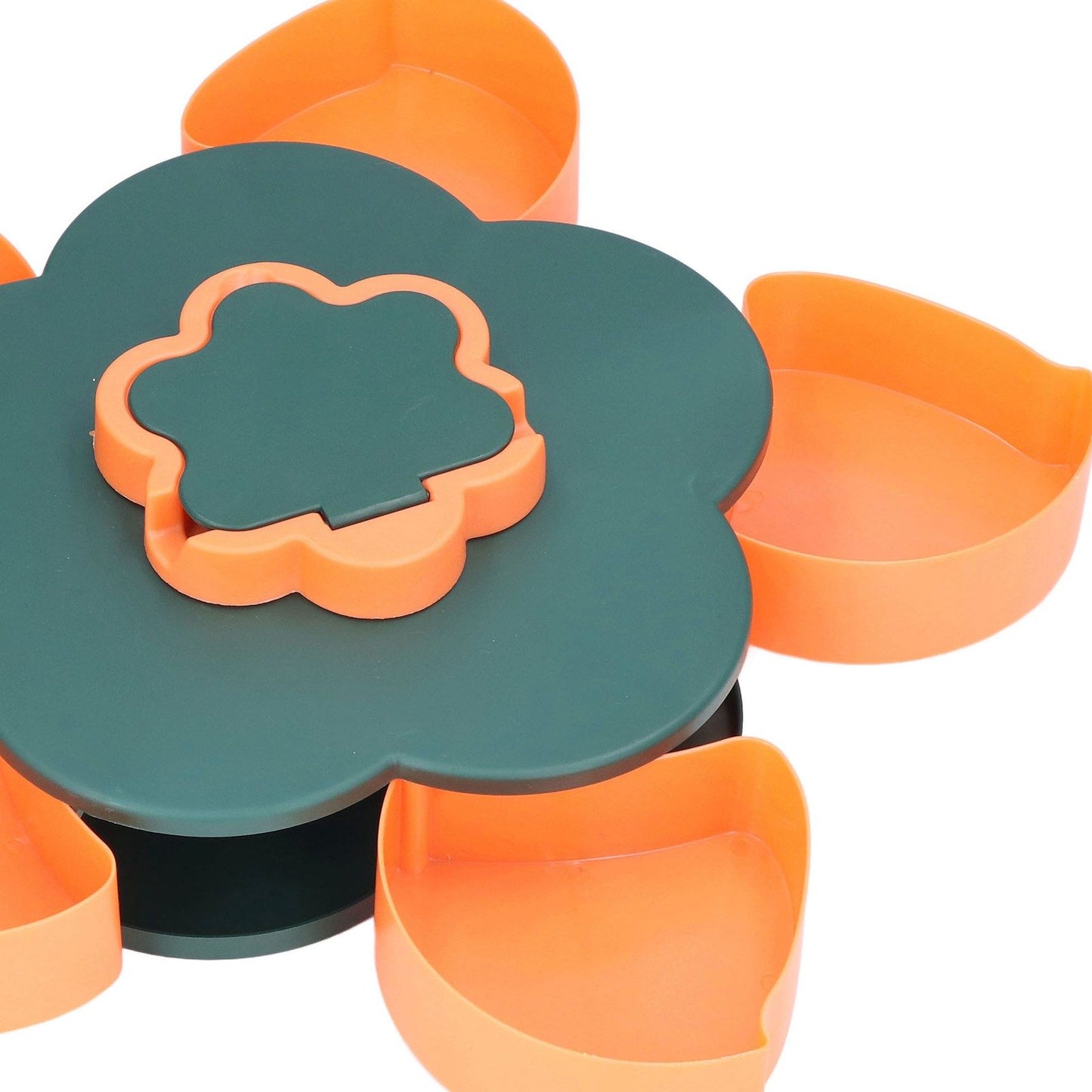 Snack Serving Tray Multifunction Large Capacity Flower Shape Nut Candy Serving Container for Home Monolayer V1294-YM0523-3117220072111