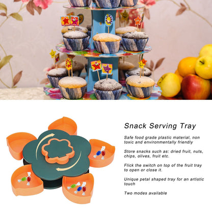 Snack Serving Tray Multifunction Large Capacity Flower Shape Nut Candy Serving Container for Home Monolayer V1294-YM0523-3117220072111