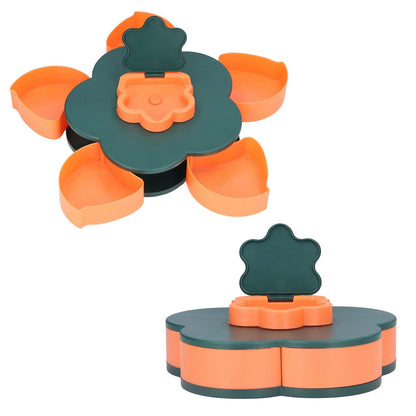 Snack Serving Tray Multifunction Large Capacity Flower Shape Nut Candy Serving Container for Home Monolayer V1294-YM0523-3117220072111