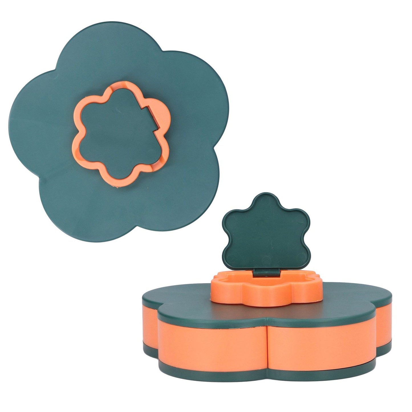 Snack Serving Tray Multifunction Large Capacity Flower Shape Nut Candy Serving Container for Home Monolayer V1294-YM0523-3117220072111