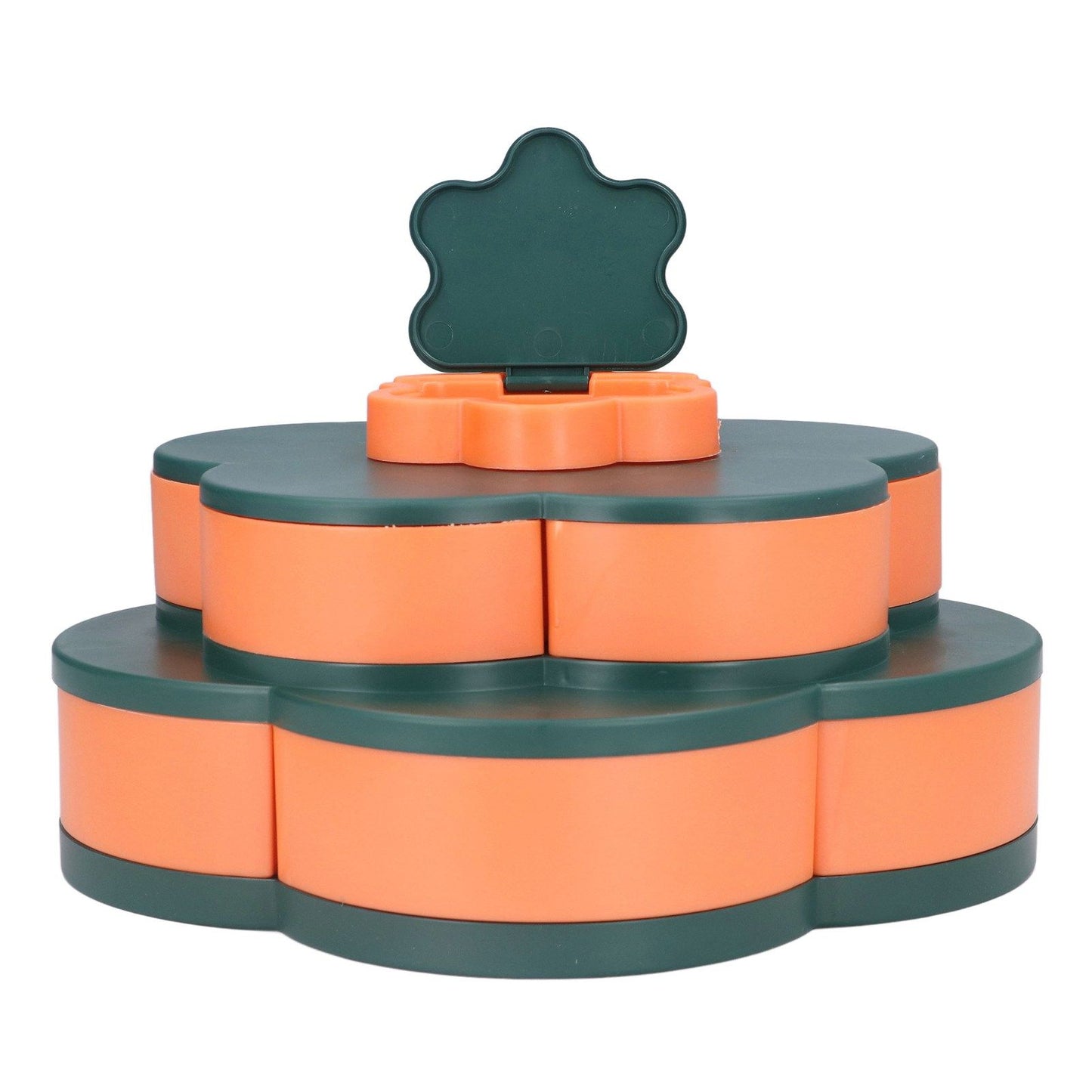 Snack Serving Tray Multifunction Large Capacity Flower Shape Nut Candy Serving Container for Home Double Layer V1294-YM0523-3117220072112