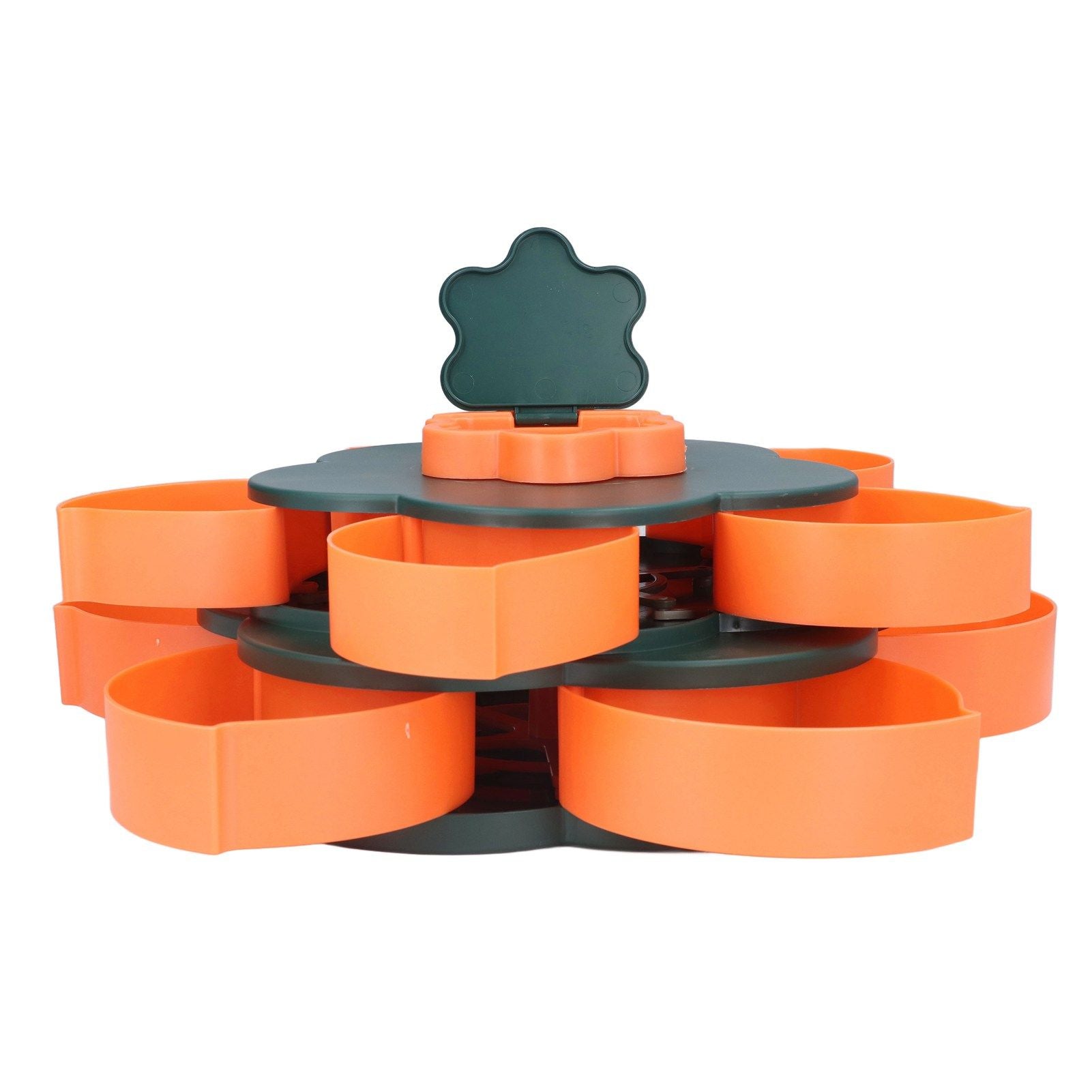 Snack Serving Tray Multifunction Large Capacity Flower Shape Nut Candy Serving Container for Home Double Layer V1294-YM0523-3117220072112