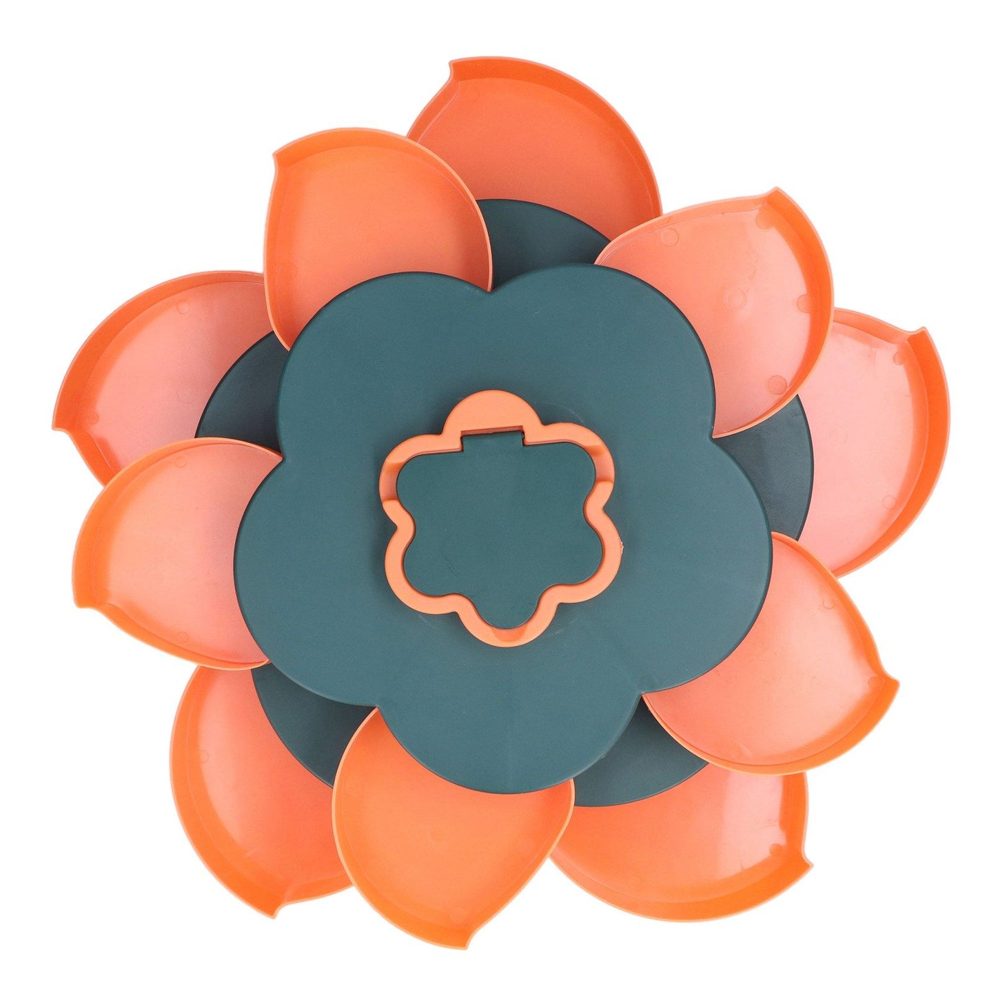 Snack Serving Tray Multifunction Large Capacity Flower Shape Nut Candy Serving Container for Home Double Layer V1294-YM0523-3117220072112