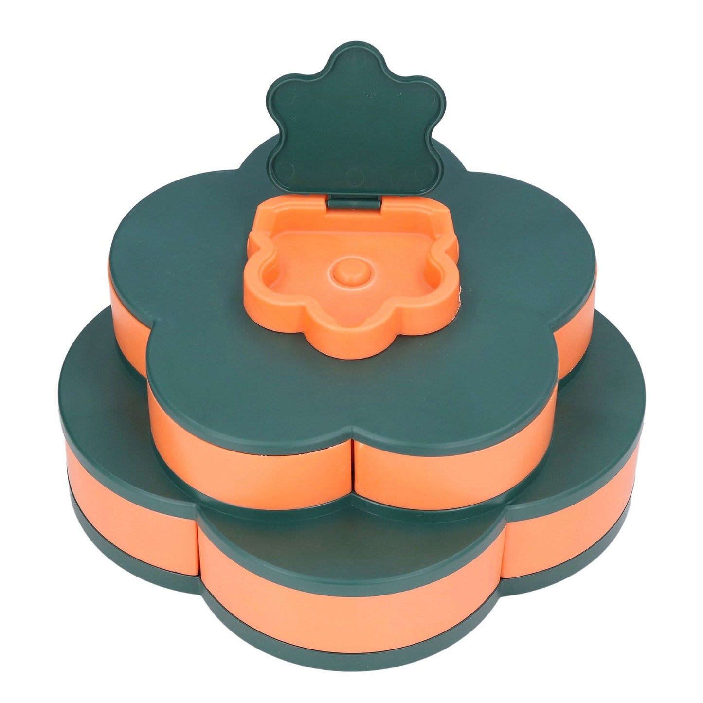 Snack Serving Tray Multifunction Large Capacity Flower Shape Nut Candy Serving Container for Home Double Layer V1294-YM0523-3117220072112
