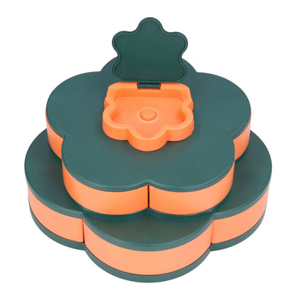 Snack Serving Tray Multifunction Large Capacity Flower Shape Nut Candy Serving Container for Home Double Layer V1294-YM0523-3117220072112