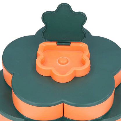 Snack Serving Tray Multifunction Large Capacity Flower Shape Nut Candy Serving Container for Home Double Layer V1294-YM0523-3117220072112