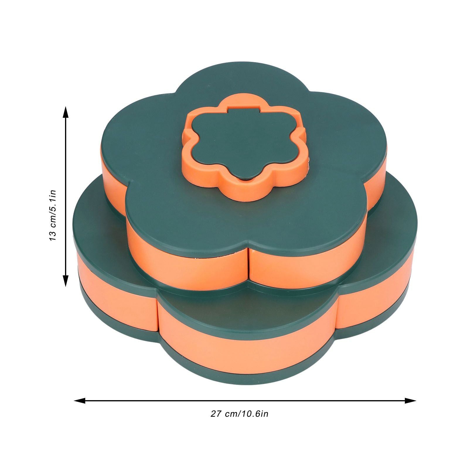Snack Serving Tray Multifunction Large Capacity Flower Shape Nut Candy Serving Container for Home Double Layer V1294-YM0523-3117220072112