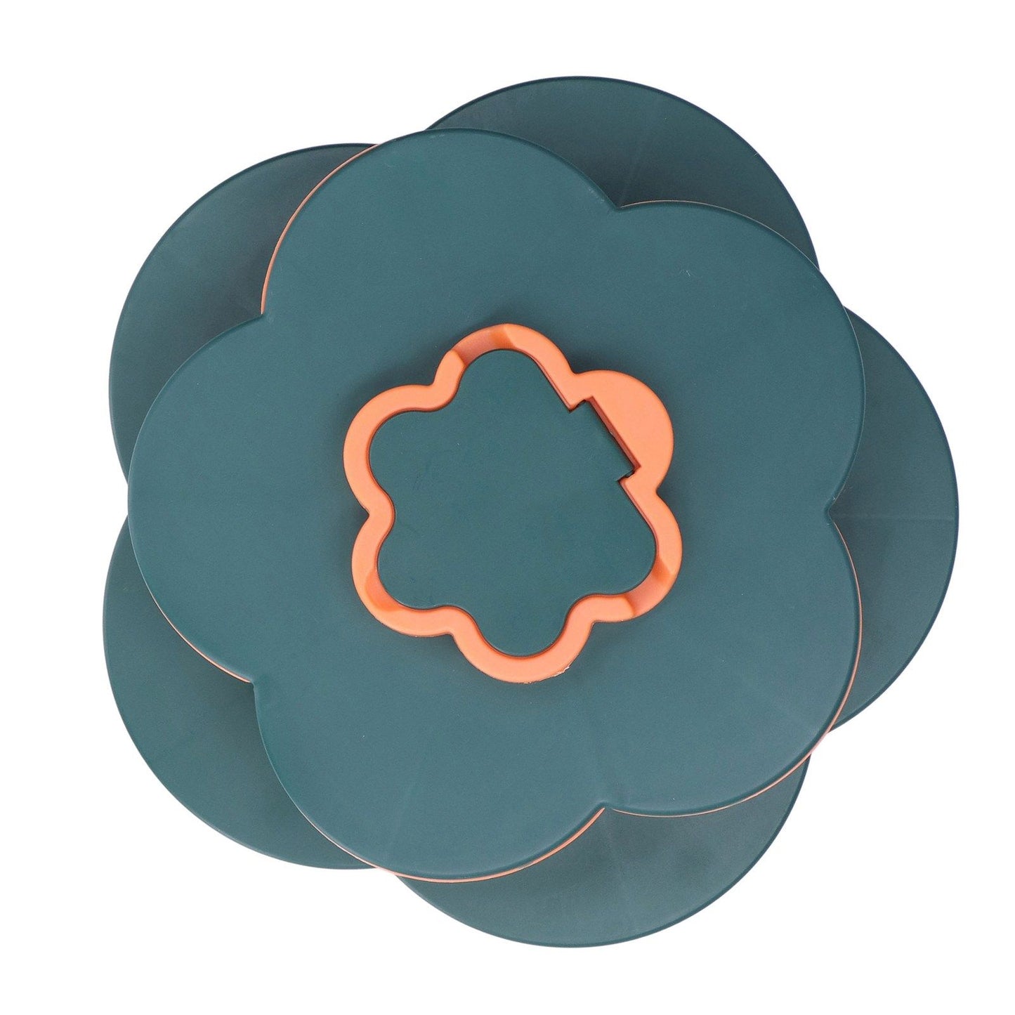 Snack Serving Tray Multifunction Large Capacity Flower Shape Nut Candy Serving Container for Home Double Layer V1294-YM0523-3117220072112