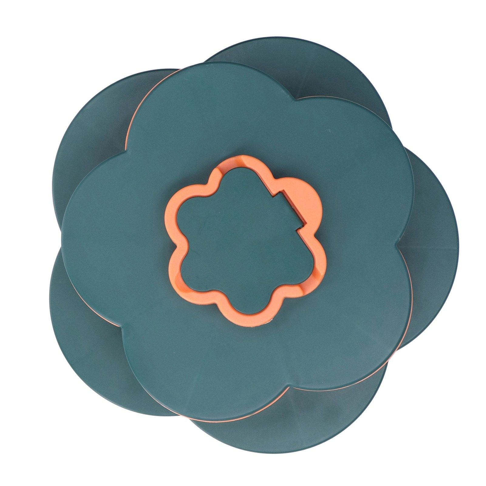 Snack Serving Tray Multifunction Large Capacity Flower Shape Nut Candy Serving Container for Home Double Layer V1294-YM0523-3117220072112