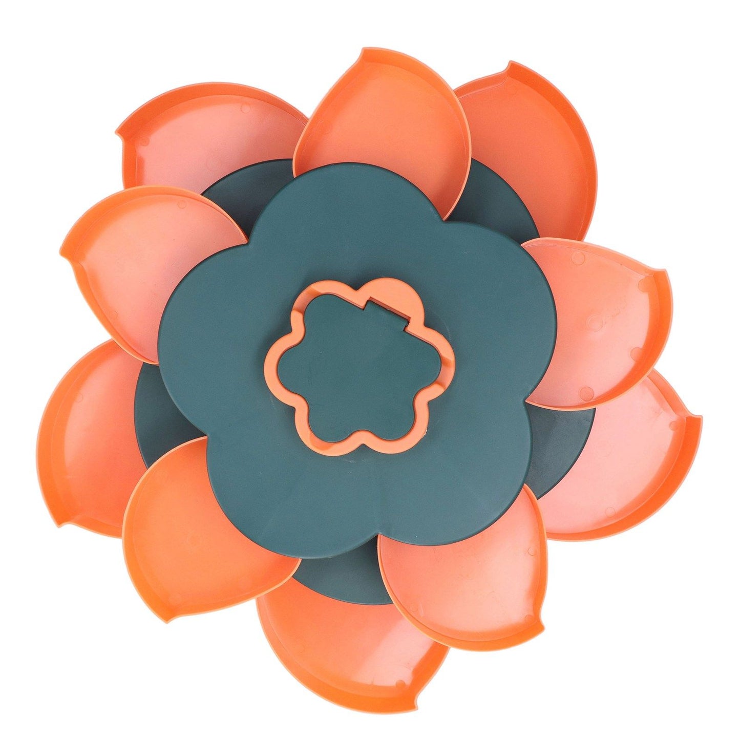 Snack Serving Tray Multifunction Large Capacity Flower Shape Nut Candy Serving Container for Home Double Layer V1294-YM0523-3117220072112