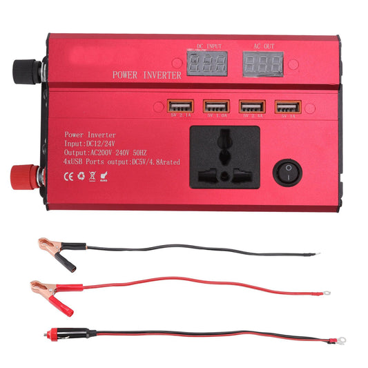 Car Power Inverter 12V 24V to 220V Aluminium Alloy 420W LED Screen Safe Charging 4 USB Ports Car Inverter 420W V1294-YM0523-3117220072711