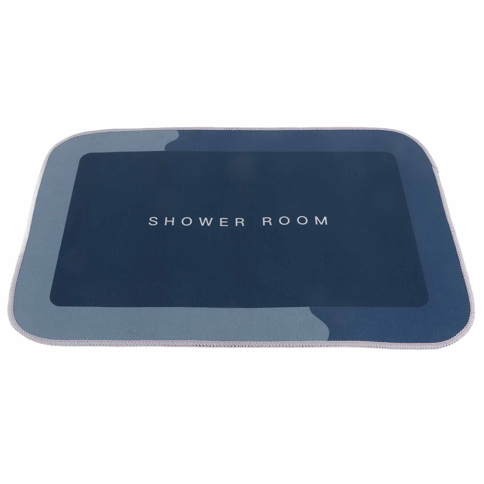 Bathroom Mat Modern Absorbent Quick Dry Bathroom Rug Entrance Door Antislip Mat Dark Blue Square V1294-YM0523-3117220073112