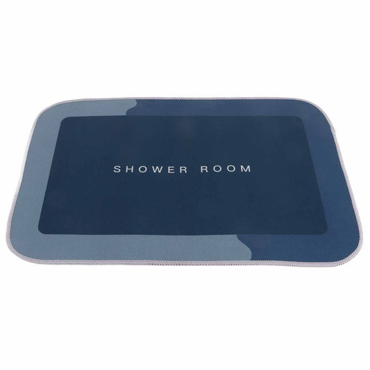 Bathroom Mat Modern Absorbent Quick Dry Bathroom Rug Entrance Door Antislip Mat Dark Blue Square V1294-YM0523-3117220073112
