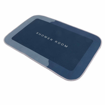 Bathroom Mat Modern Absorbent Quick Dry Bathroom Rug Entrance Door Antislip Mat Dark Blue Square V1294-YM0523-3117220073112
