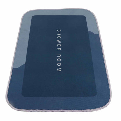 Bathroom Mat Modern Absorbent Quick Dry Bathroom Rug Entrance Door Antislip Mat Dark Blue Square V1294-YM0523-3117220073112