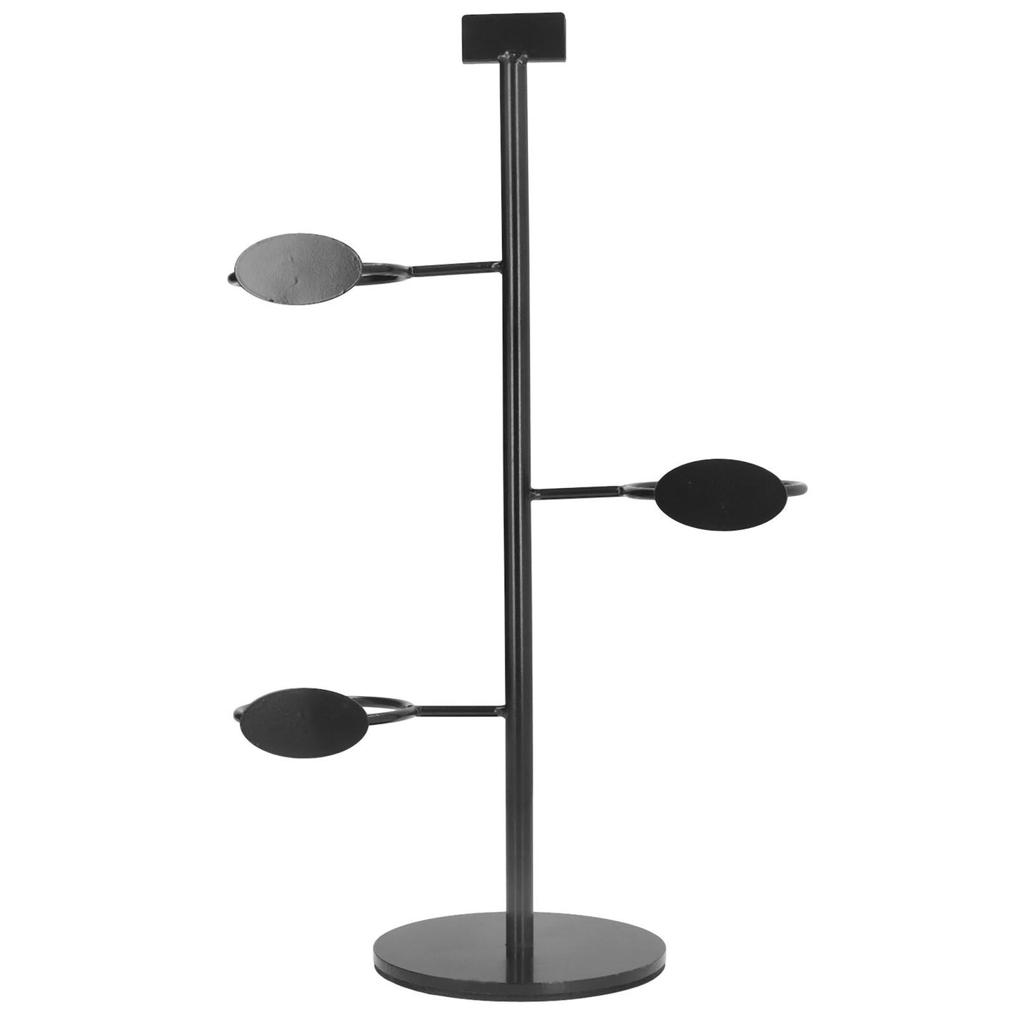 Cup Holder 3 Holes Black Appearance Iron Material Simple Stylish Cup Display Stand for Party Restaurant V1294-YM0523-3117220076011