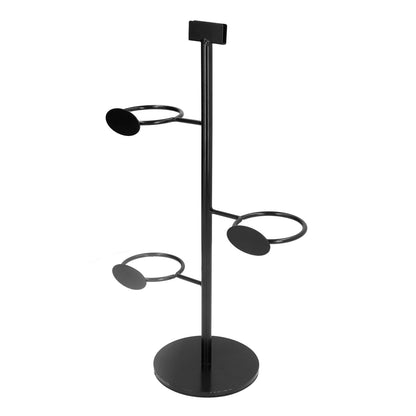 Cup Holder 3 Holes Black Appearance Iron Material Simple Stylish Cup Display Stand for Party Restaurant V1294-YM0523-3117220076011
