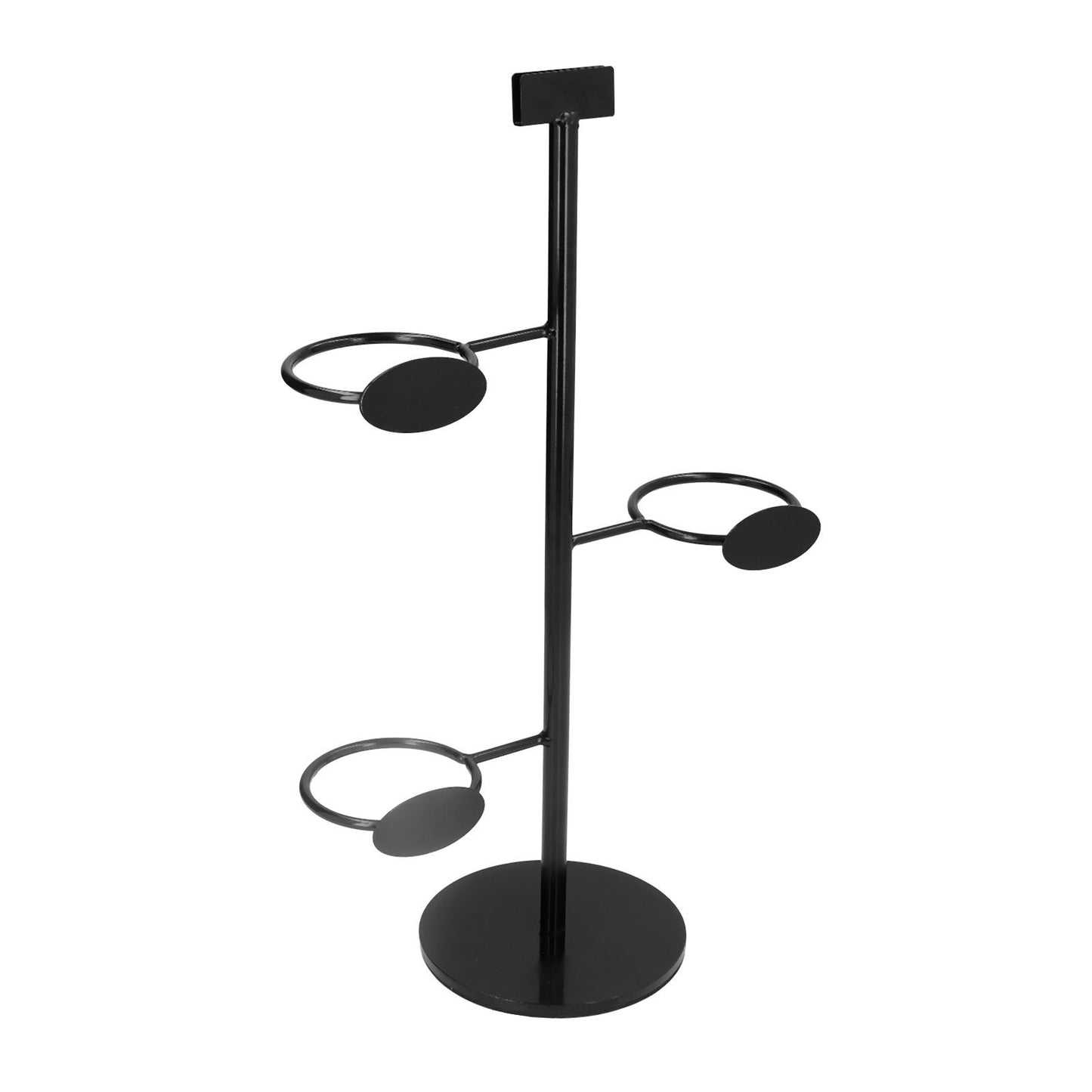 Cup Holder 3 Holes Black Appearance Iron Material Simple Stylish Cup Display Stand for Party Restaurant V1294-YM0523-3117220076011