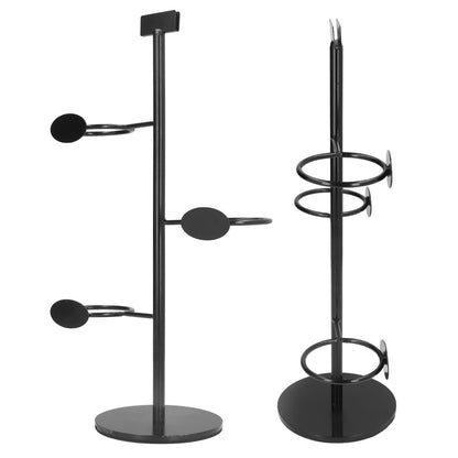 Cup Holder 3 Holes Black Appearance Iron Material Simple Stylish Cup Display Stand for Party Restaurant V1294-YM0523-3117220076011