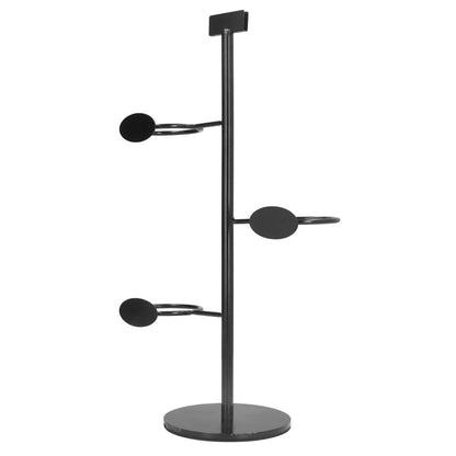 Cup Holder 3 Holes Black Appearance Iron Material Simple Stylish Cup Display Stand for Party Restaurant V1294-YM0523-3117220076011