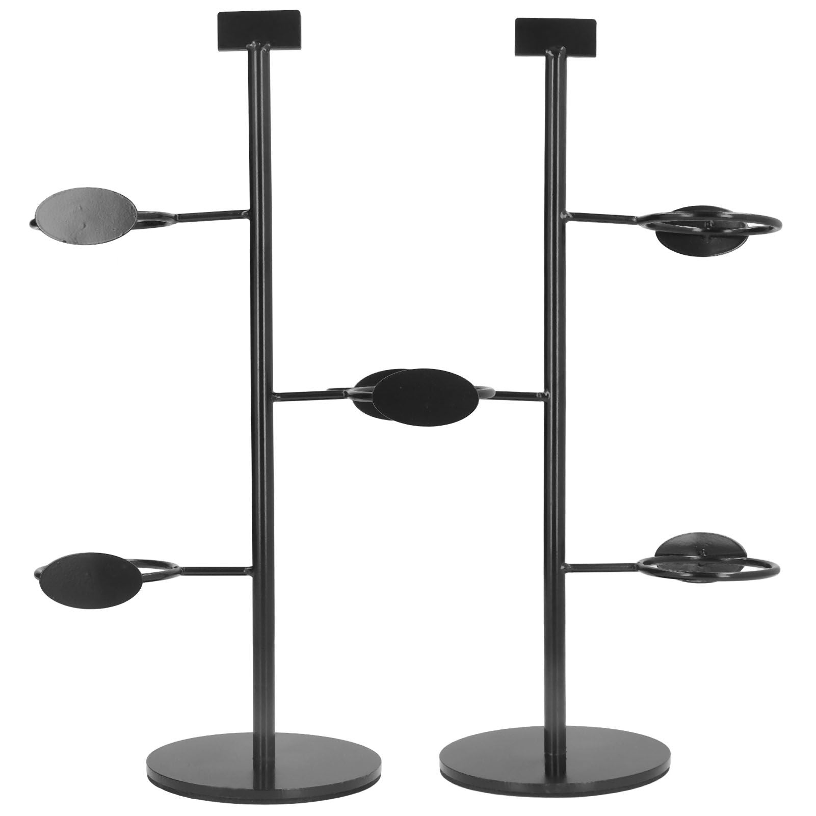 Cup Holder 3 Holes Black Appearance Iron Material Simple Stylish Cup Display Stand for Party Restaurant V1294-YM0523-3117220076011