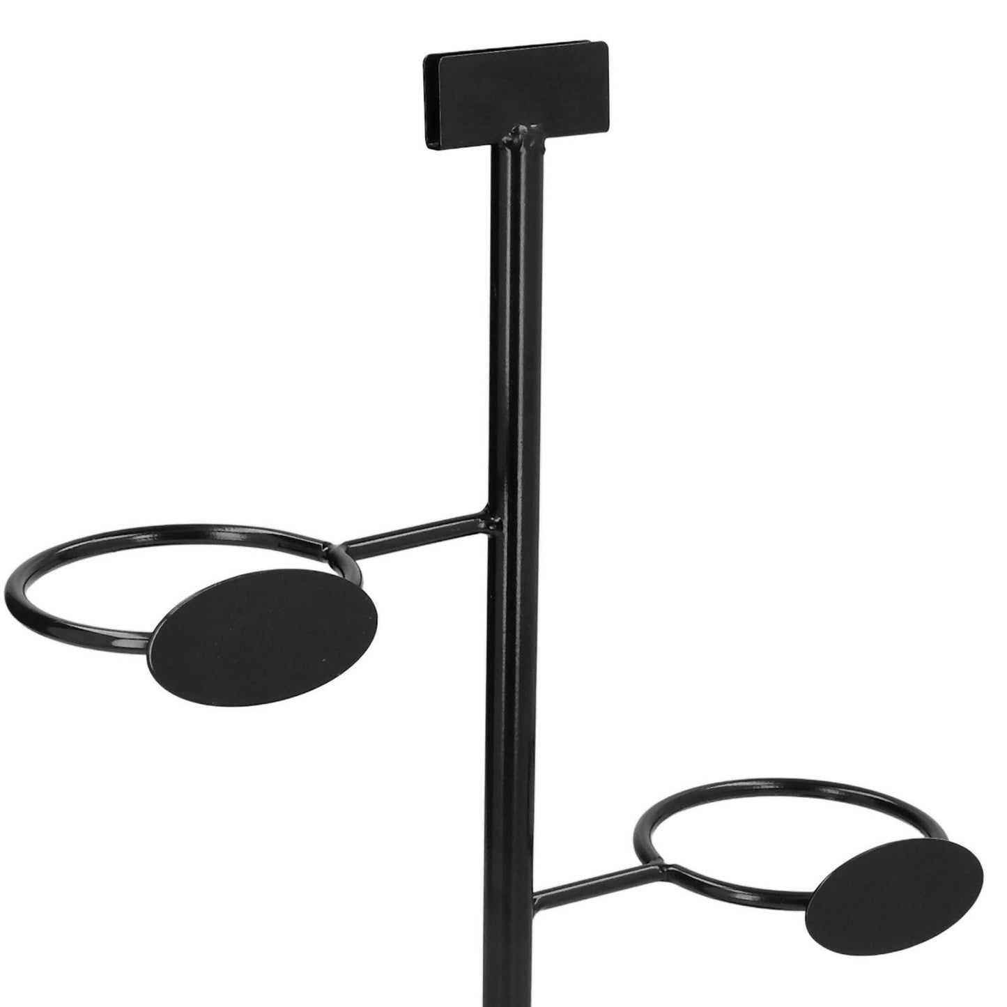 Cup Holder 3 Holes Black Appearance Iron Material Simple Stylish Cup Display Stand for Party Restaurant V1294-YM0523-3117220076011