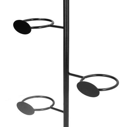 Cup Holder 3 Holes Black Appearance Iron Material Simple Stylish Cup Display Stand for Party Restaurant V1294-YM0523-3117220076011