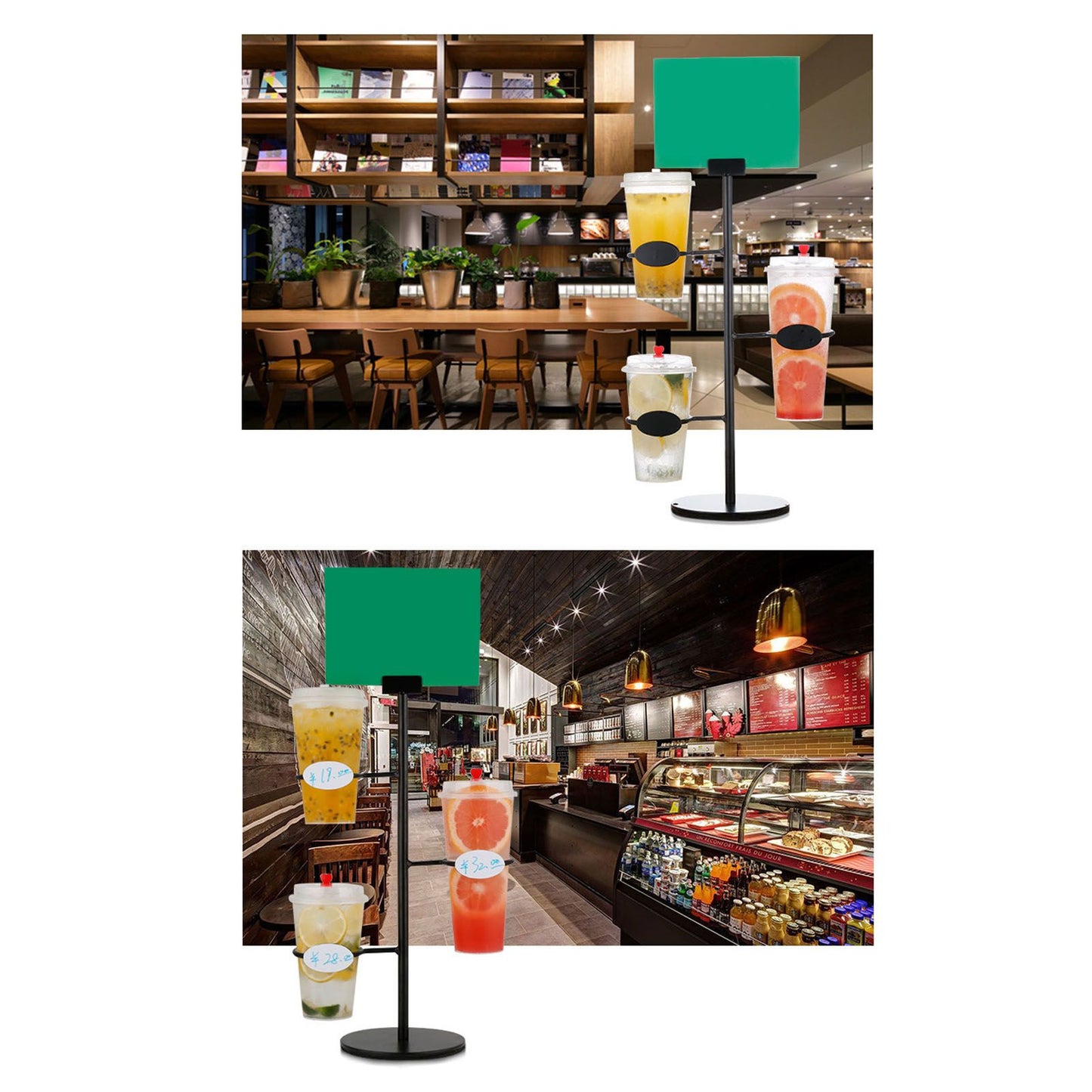 Cup Holder 3 Holes Black Appearance Iron Material Simple Stylish Cup Display Stand for Party Restaurant V1294-YM0523-3117220076011