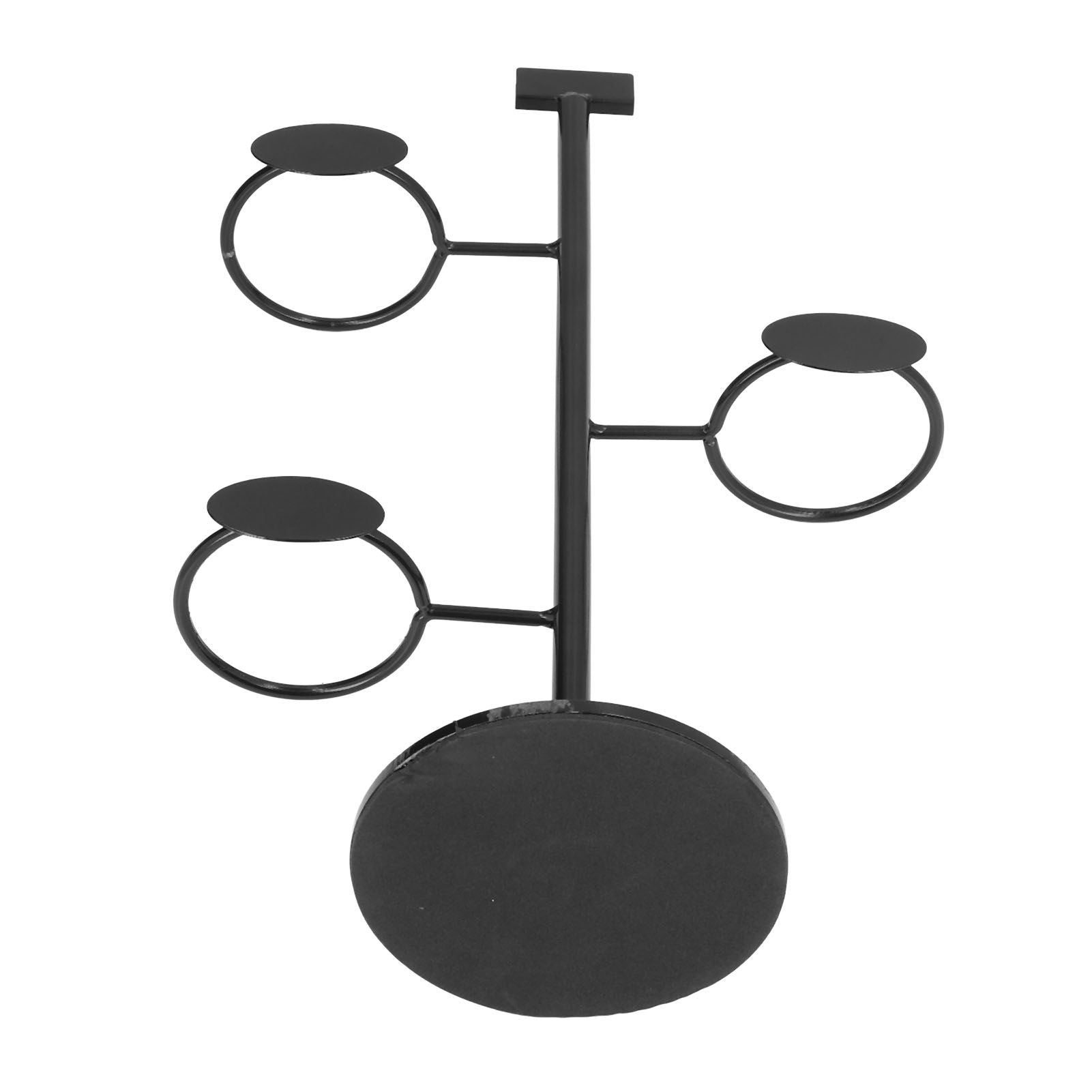 Cup Holder 3 Holes Black Appearance Iron Material Simple Stylish Cup Display Stand for Party Restaurant V1294-YM0523-3117220076011